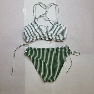 Cupshe Women’s 2-Piece Bikini Set – Size Medium – Braided Back Straps & Reversib